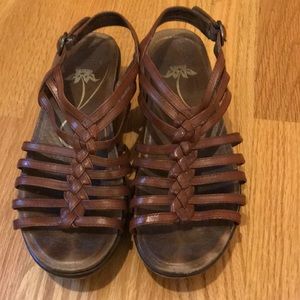 Brown leather Dansko sandals sz 7/sz 37